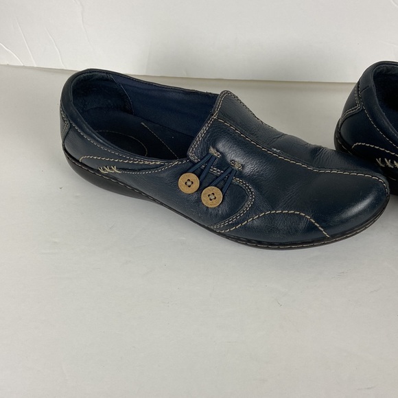 Clarks Blue Slip on Loafers Size 8.5 - Picture 10 of 12